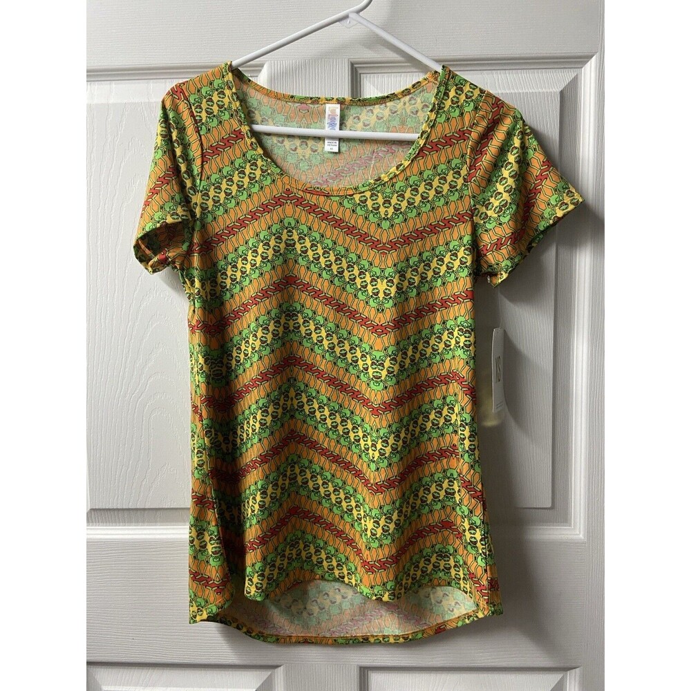 NWT Lularoe Kermit the Frog Short Sleeved T shirt Womens Size XS All Over Print